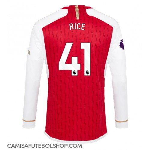 Camisa de time de futebol Arsenal Declan Rice #41 Replicas 1º Equipamento 2023-24 Manga Comprida
